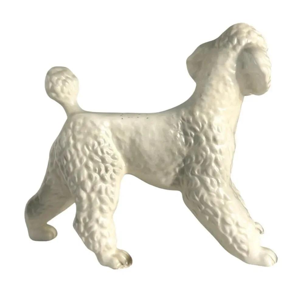 Vintage mid century modern ceramic white poodle figurine made in Japan